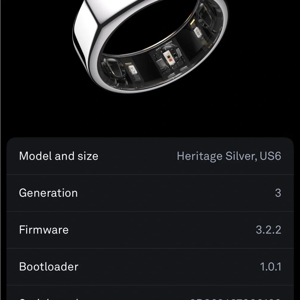 Oura Ring Gen 3 Heritage Silver and Black interior